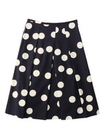 ポルカドットミモレ丈スカート
