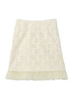 チュール切り替えフラワーレーススカート