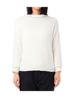 配色ラインちょびハイネックニット