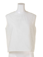 【Omekashi】ボーダーオーガンジーブラウス