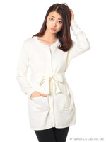 ビジューボタンニットカーデ