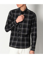 Wチェック柄コットンシャツ