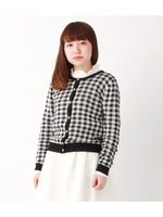 ギンガムチェックニットカーディガン