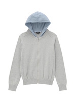 [S]2WAYフード付きジップカーディガン