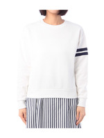 配色ライン使いドロップショルダー裏毛カットソー