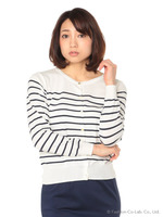 12G超長綿ボーダーカーディガン