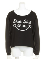 CR天竺×シフォン/ブラック