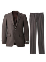 DORMEUIL/AMADEUS 365ワイドピッチストライプスーツ/ダークブラウン(343)