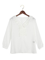 JOC PE デシン前フリルブラウス/OFF-WHITE