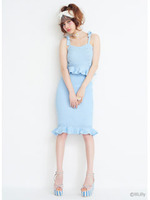 LILICIOUSストライプソールウエッジサンダル/BEG×BLUE