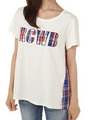 RCWB チェック ドッキング Tシャツ/WHT