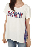 RCWB チェック ドッキング Tシャツ/WHT
