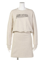 SWEAT DRESS HEAVY METAL/WHITE