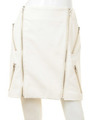 ZIPレザースカート/WHITE