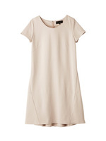 [L]グログランジャージ半袖ワンピース/ライトベージュ(051)