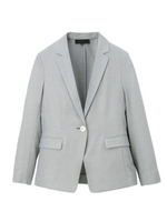 [L]ストライプテーラードジャケット/ベージュ系(052)