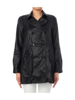 [S]ワイドカラーダブルブレストハーフコート/ブラック(019)