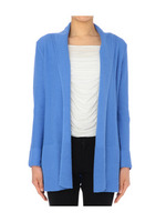 [S]編み地切り替えニットカーディガン/ブルー系(091)