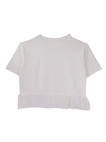 tulle peplum knit/white