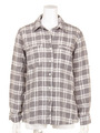 【4OUR DREAMERS】LINEN PLAID L/S SHIRT/GREY