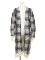 【CASUAL】モヘア混チェックガウン/アイボリー