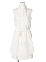 【LUX】 プリーツレイヤードシャツOP/ベージュ