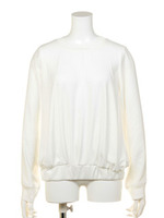 【NINE】サテンシャーリングTOPS/ホワイト