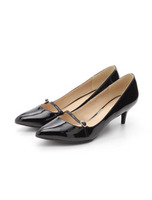 【PURE SOEUR】ポインテッドメリージェーンパンプス/ブラックエナメル