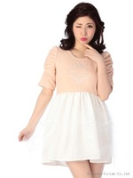 【Penderie】フクレジャガードワンピース/ピンク