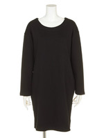 【Shelly island】後ろZIPコットン裏毛ワンピース/ライトグレー