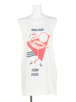 【THE LAVNDRY ROOM】プリントタンク /ホワイト