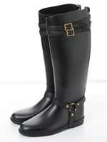 【glifeed】2連ベルトロングレインブーツ/ブラック