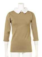 【sweet4月号掲載】【2ndline】ハイゲージ衿付きニットトップス/SAX