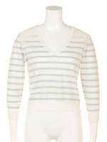 【美人百花3月号掲載】レースボーダーニット/ホワイト