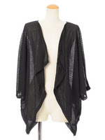 すかし編みドルマンカーデ/モカ