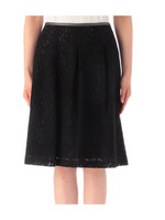 アンティーク調ミディ丈プリーツスカート/レッド系(463)