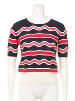 ウェーブボーダーニットトップス/OTR