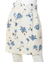 オリジナルモダンフラワー柄スカート/アイボリー
