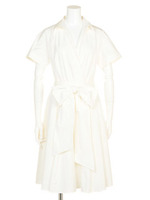 カシュクールシャツワンピース/ホワイト