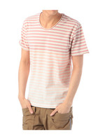 グラデーションボーダーTシャツ/ピンク系(172)