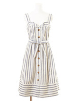 コットンドビーストライプワンピース/OWHT