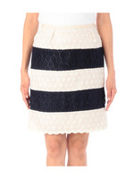 サークルレースボーダースカート/ネイビー系(393)