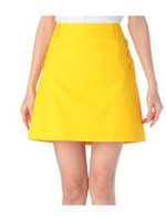 サイドボタン付きスカート/イエロー系(032)