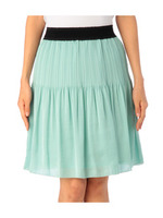 サテンプリーツスカート/グリーン系(021)