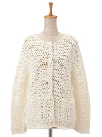 ザックリニットカーデ/オフホワイト
