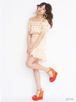 シースルーギンガムパフトップス/ORANGE