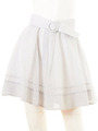 シフォンメモリーストライプスカート/WHT
