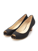 シャイニーオープントゥパンプス/ブラック(019)