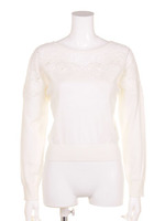 ショルダーレースニット/ホワイト