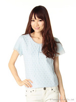 シルケット前身レース半袖/コン